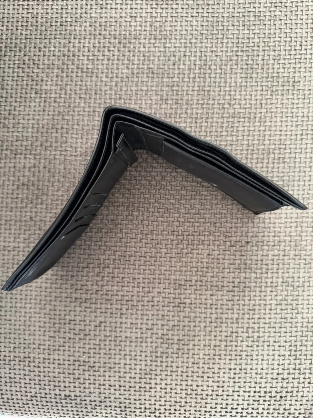 Montblanc Black Leather Bifold Wallet Snap Coin Pocket & Original Box Minimalist